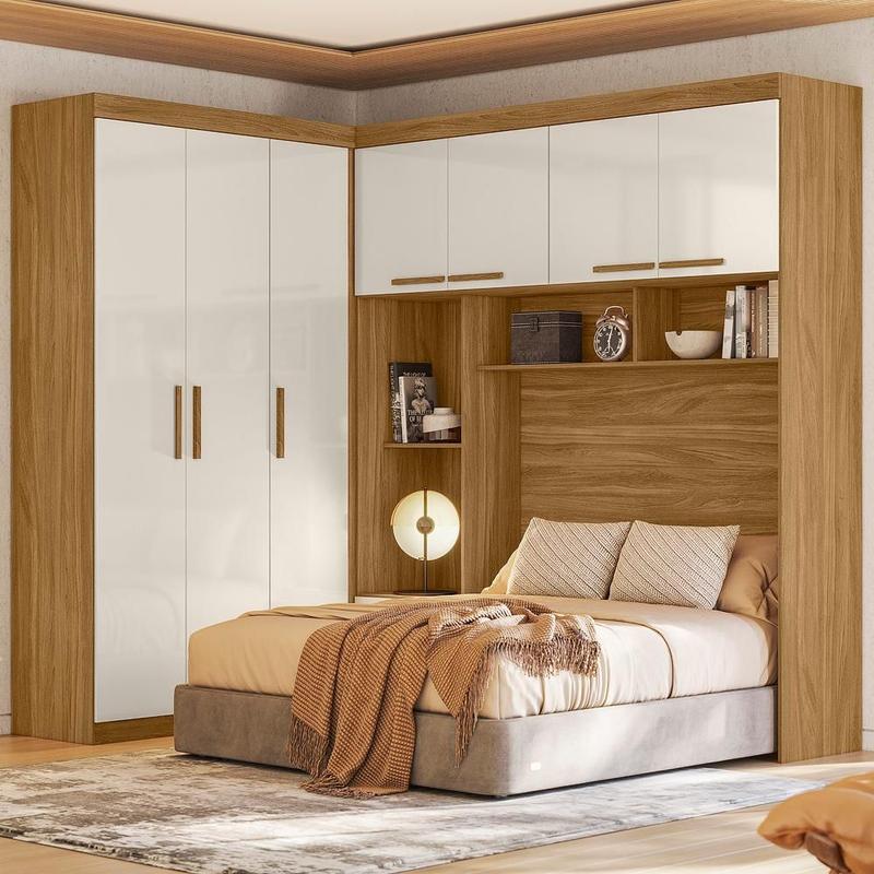 Guarda Roupa Modulado 7 Portas 3 Gavetas Freijó / Off White Veneza